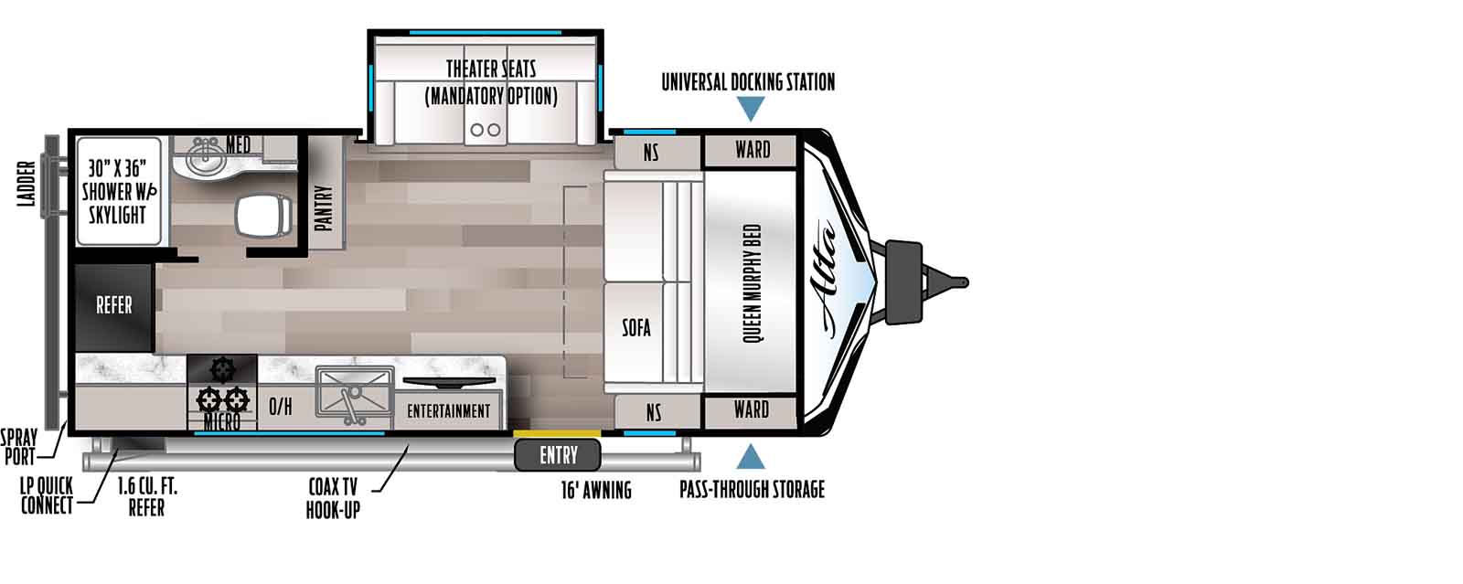 2023 EAST TO WEST RV ALTA 1900MMK, , floor-plans-day image number 0